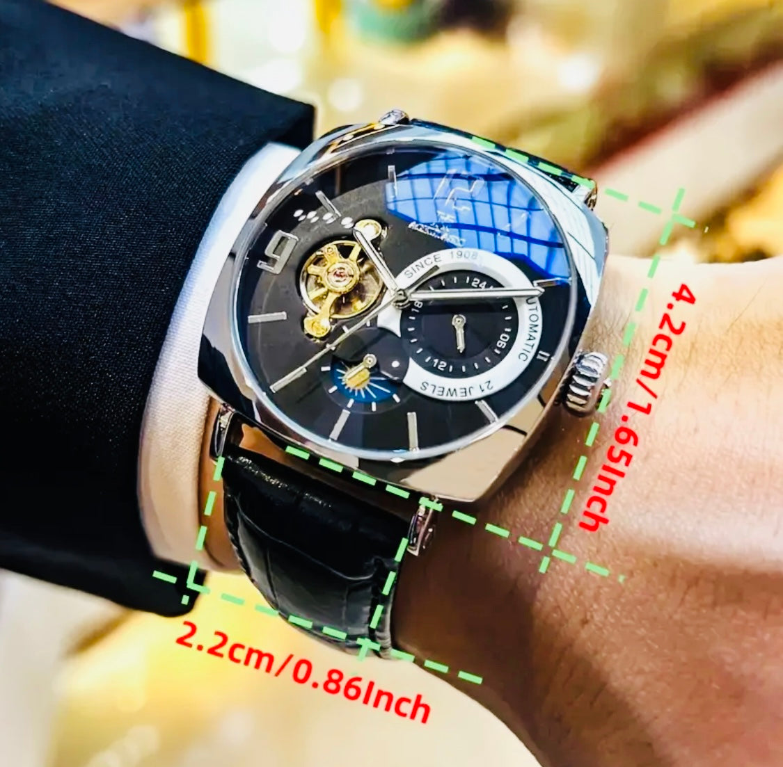 Hermoso Reloj Mecánico Automático Tourbillon! Multifuncional- 💯% Original