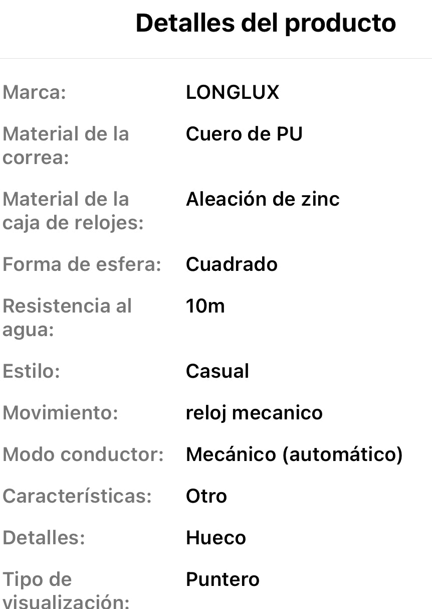 Moderno Diseño Reloj Automático Mecánico Skeleton- 💯% Original Ideal para Regalo 🎁