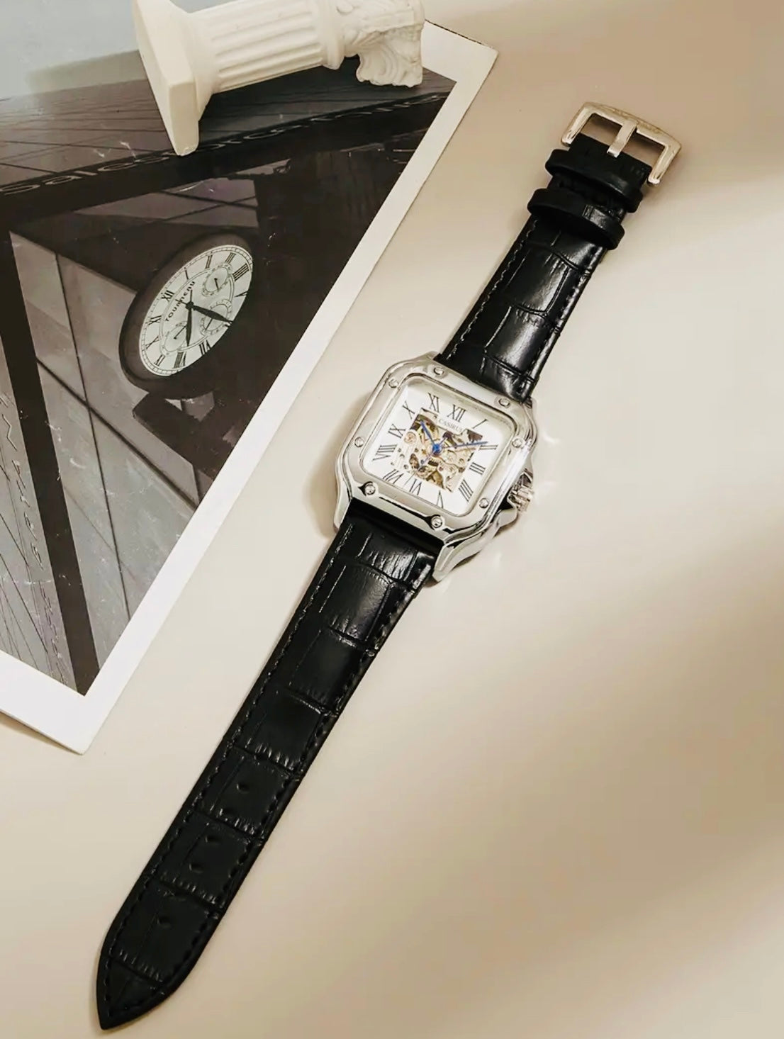 Elegante Diseño de Reloj Automático Mecánico con Ventana Skeleton 💯% Original Excelente Calidad