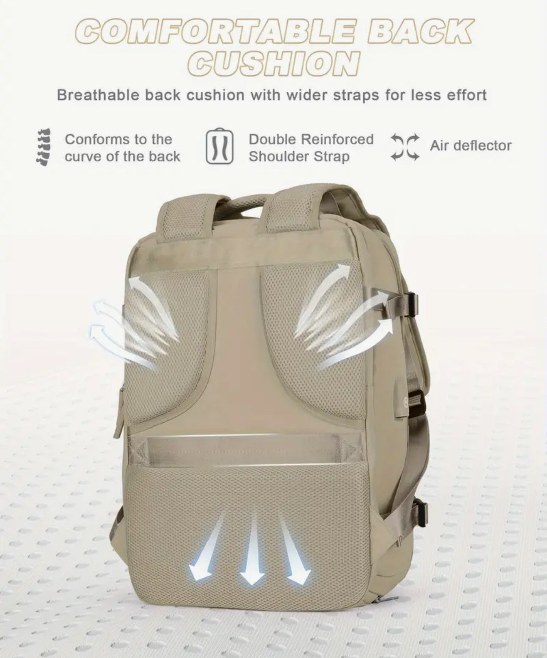 Multifuncional Back Pack Aprueba de 💦 Agua-Gran Capacidad- Conector Externo para USB Excelente para Toda Ocasión! Color Disponible: Negro