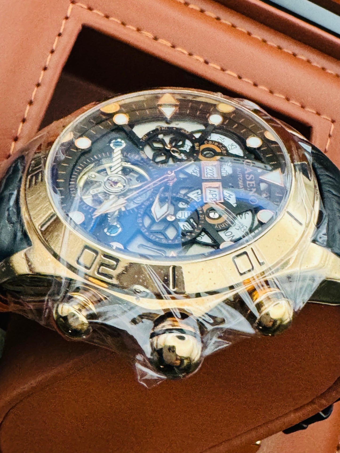 IMPRESIONANTE GRANDE Y PESADO RELOJ AUTOMÁTICO MECÁNICO SKELETON TOURBILLON 💯% ORIGINAL MÚLTIPLES COMPLICACIONES FUNCIONALES! GRAN CALIDAD A UN SÚPER PRECIO!