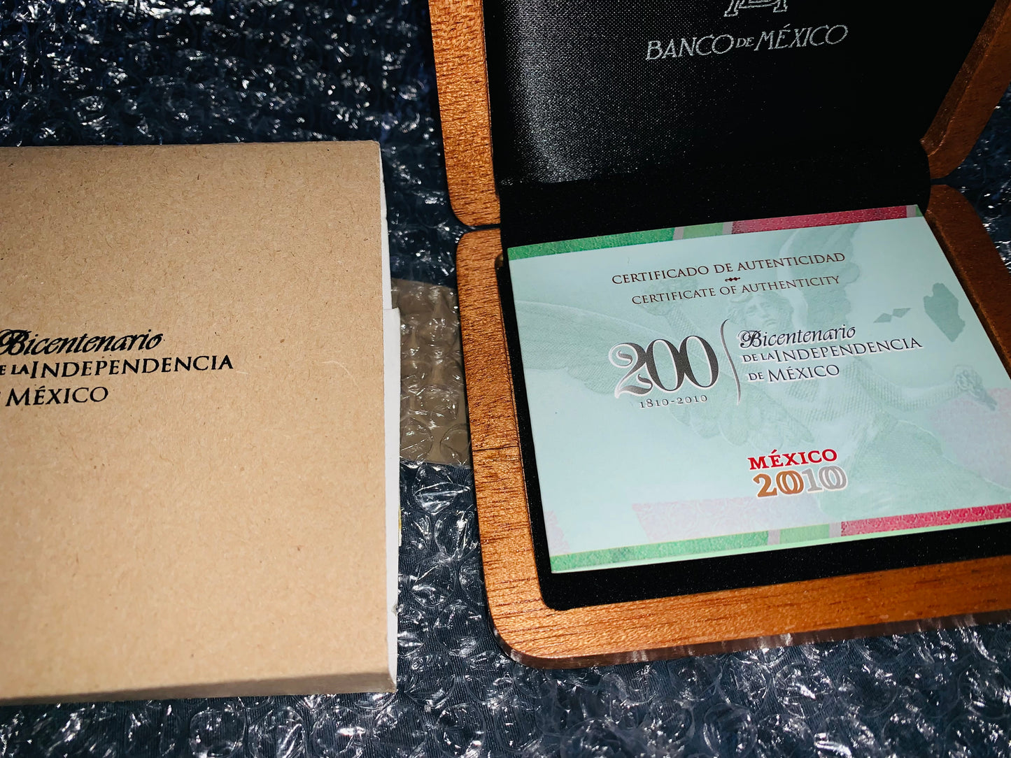 Exclusivo Bicentenario de Oro Puro 24K. Color Champágne Alto Valor Numismático