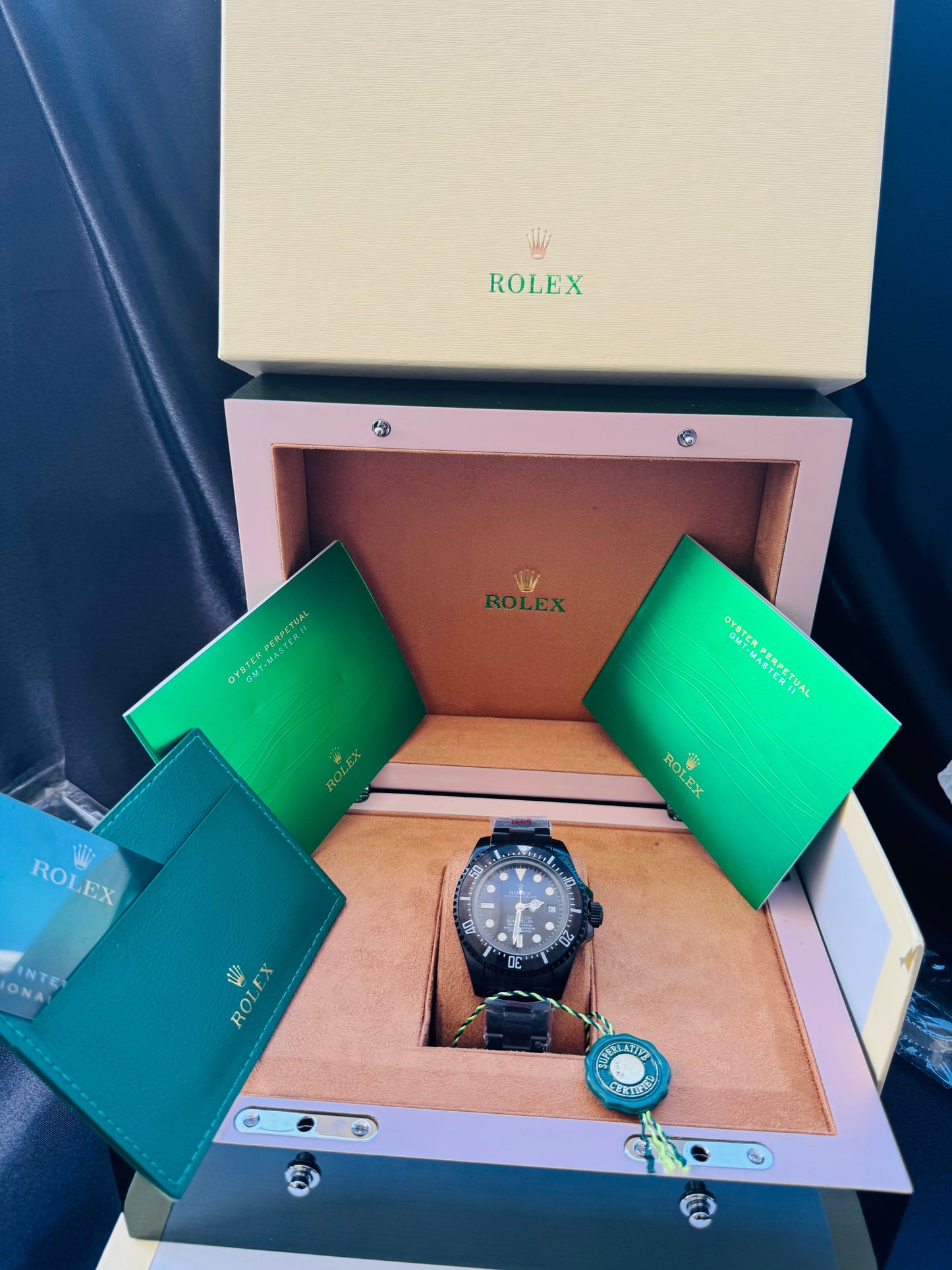 HERMOSO DISEÑO RELOJ AUTOMÁTICO MECÁNICO DEEP SEA DEWELLER VÁLVULA DE ESCAPE FECHADOR ETC;