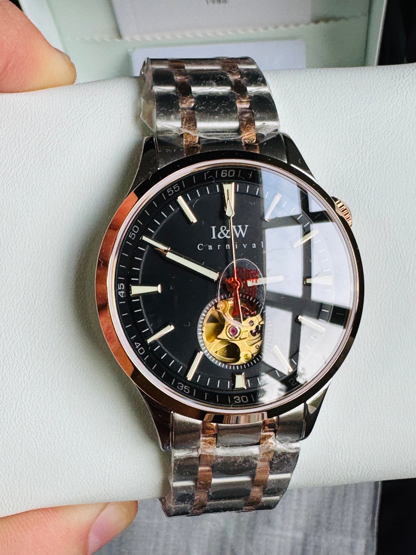 HERMOSO Y ELEGANTE RELOJ AUTOMÁTICO MECÁNICO CRISTAL ZAFIRO LUMINOSO 💯% ORIGINAL
