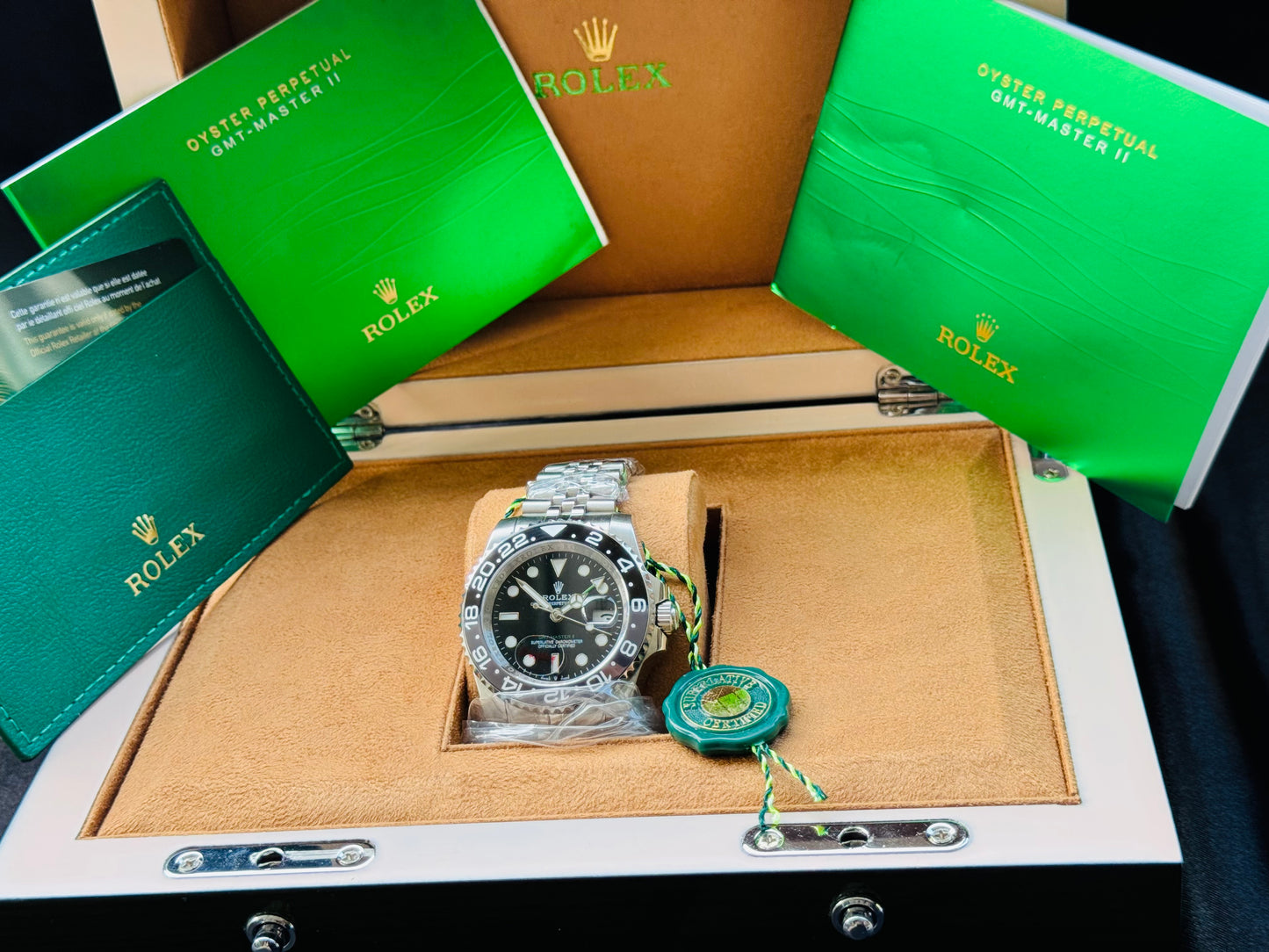 FAMOSO RELOJ AUTOMÁTICO MECÁNICO BRUCE WAYNE-GMT MASTER OYSTER PERPETUAL 2 ZONAS HORARIAS
