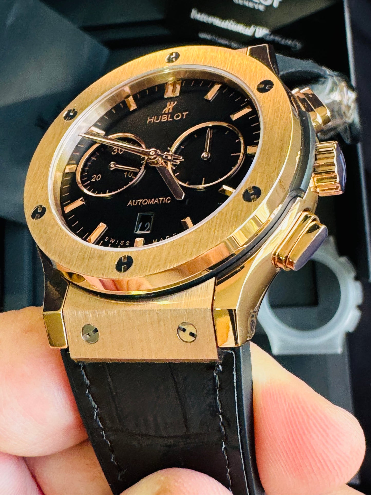 MÁXIMO LUJO RELOJ AUTOMÁTICO MECÁNICO HUBLOT - MÚLTIPLES COMPLICACIONES FUNCIONALES -CRISTAL ZAFIRO-21 JOYAS-MÁXIMA ELEGANCIA!!!