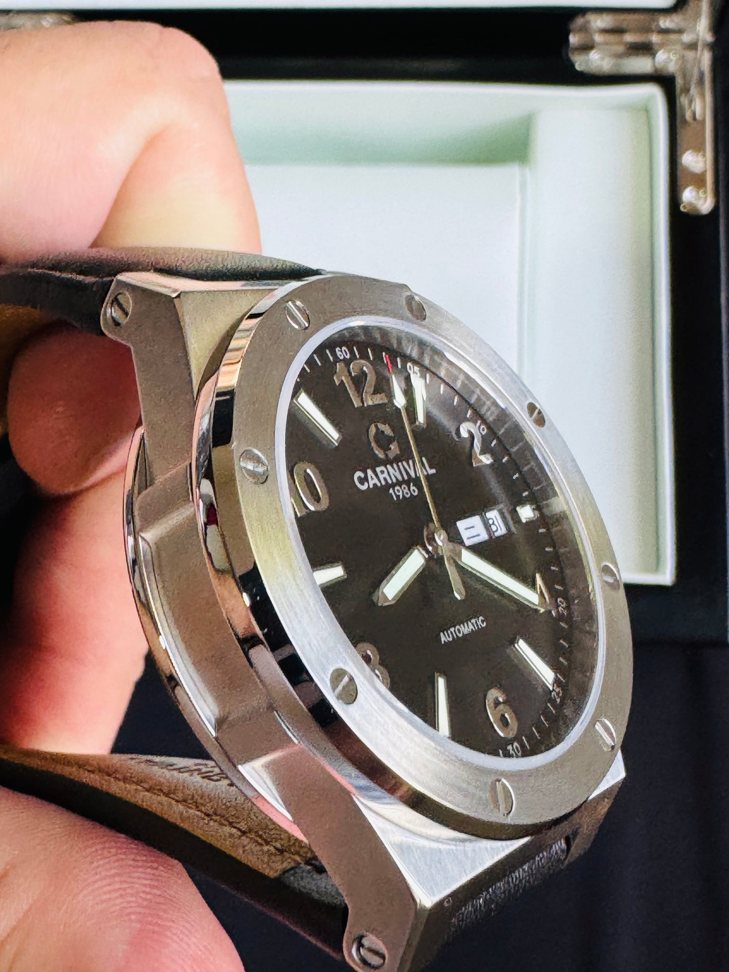 IMPECABLE RELOJ AUTOMÁTICO MECÁNICO DE GRAN CALIDAD MOVIMIENTO JAPONÉS MIYOTA-21 JOYAS- CRISTAL ZAFIRO-FECHADOR-SEMANARIO-A PRUEBA DE AGUA 30 MT. 💯% ORIGINAL