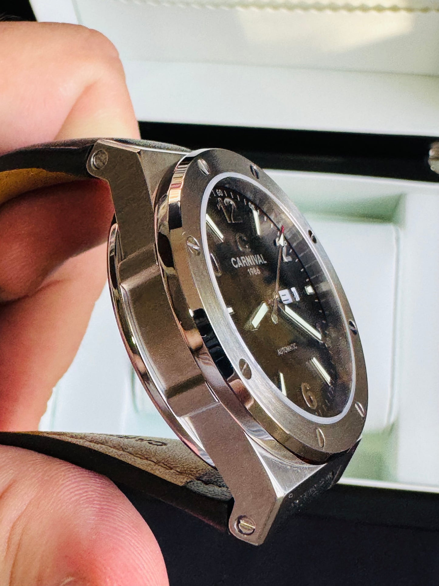 IMPECABLE RELOJ AUTOMÁTICO MECÁNICO DE GRAN CALIDAD MOVIMIENTO JAPONÉS MIYOTA-21 JOYAS- CRISTAL ZAFIRO-FECHADOR-SEMANARIO-A PRUEBA DE AGUA 30 MT. 💯% ORIGINAL