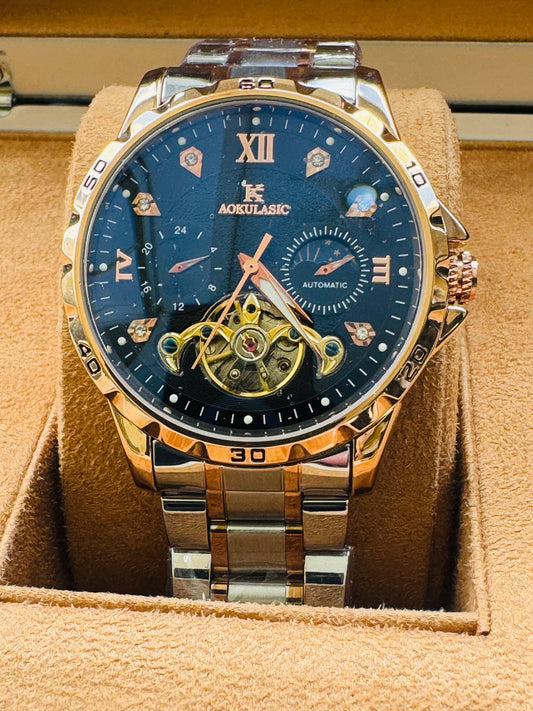 Impresionante Reloj Automático Mecánico Tourbillon 5 Complicaciones 💯% Original-Circonias Etcétera