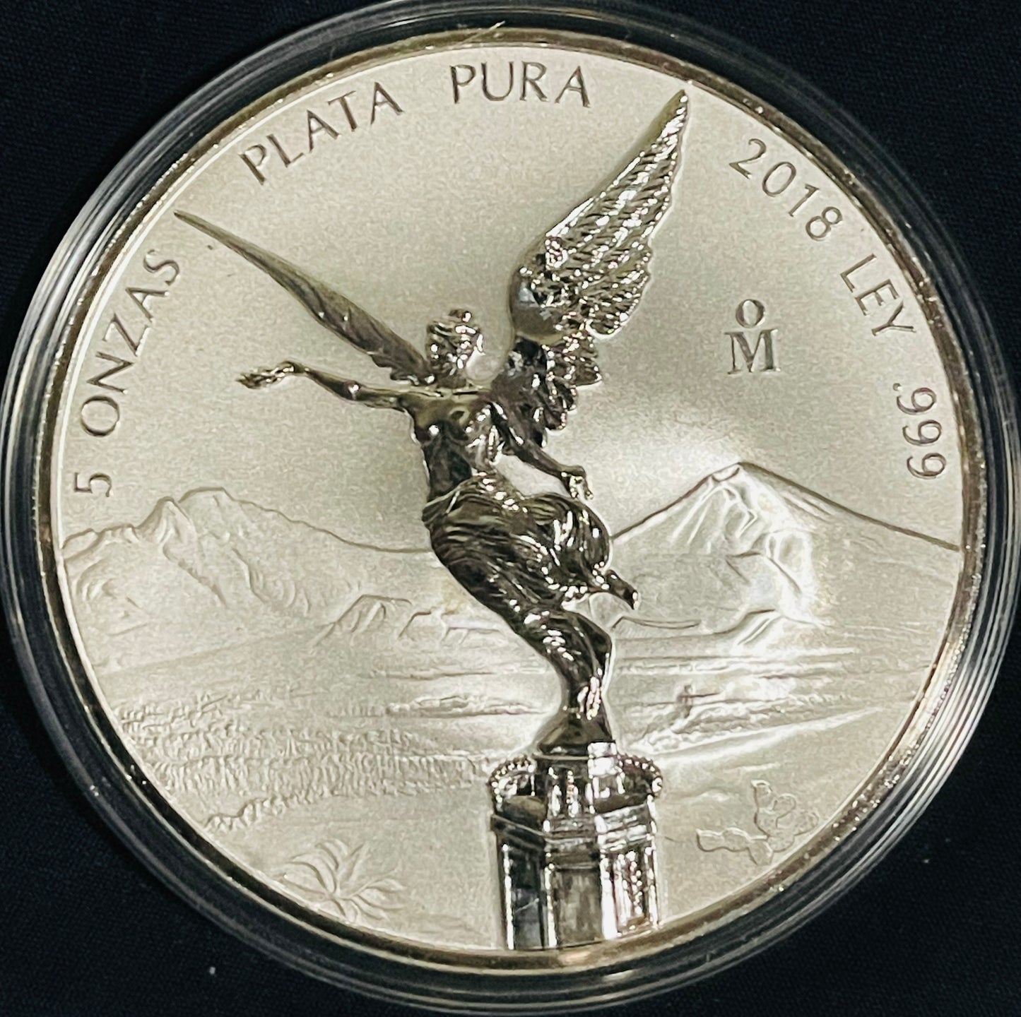 Hermosa 🤩 y Exclusiva Moneda Plata Pura de Ley .999 -5 Onzas- Acabado MATE BRILLO AÑO 2018. Nueva Encapsulada Sellada de Origen Casa de Moneda 🪙 Alto Relieve!