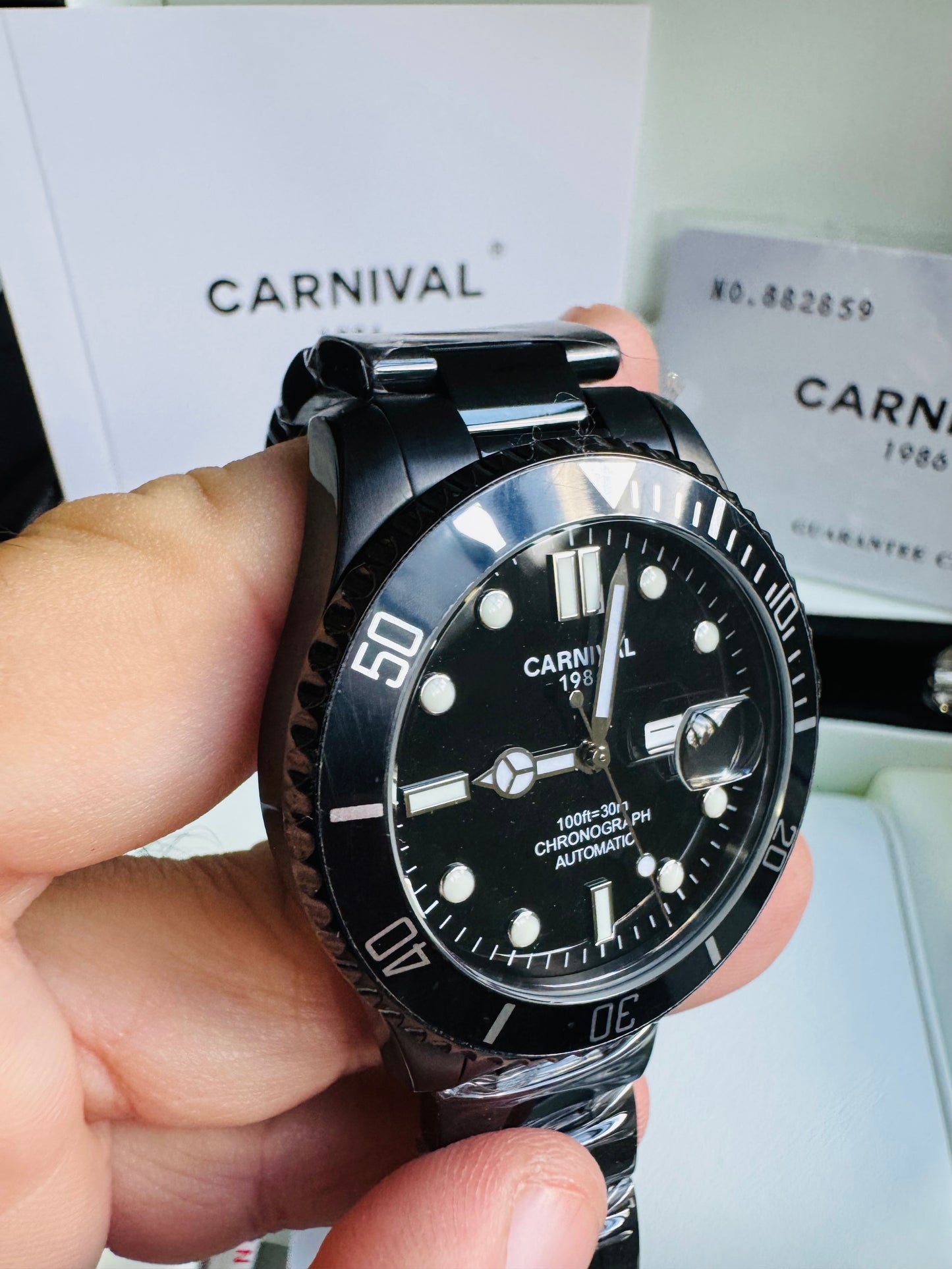 HERMOSO RELOJ AUTOMÁTICOMECÁNICO CRISTAL ZAFIRO-FECHADOR-LUMINOSO-RESISTENCIA AL AGUA-ALTA GAMA- 💯% ORIGINAL