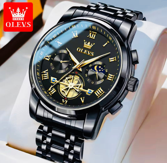 Hermoso Reloj Multifuncional-Movimiento de Cuarzo Excelente Calidad y Diseño! 💯% Original