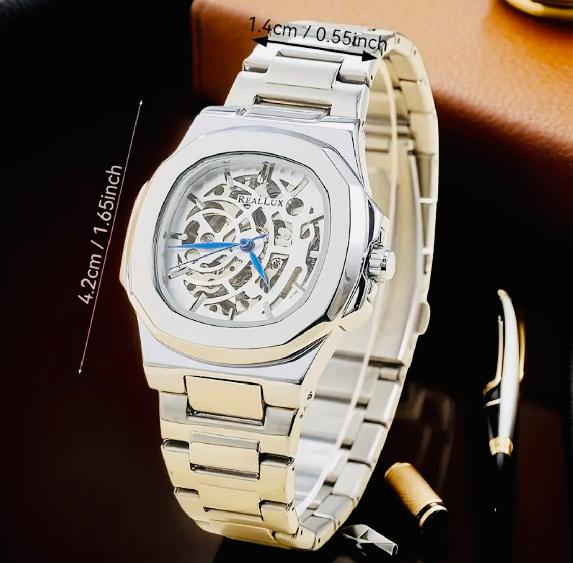 Distinguido Reloj Automático Mecánico Skeleton! Luminoso Hermoso Diseño!