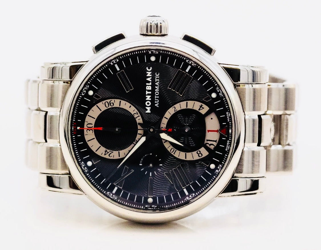 RELOJ MONT BLANC

-MEISTERSTUCK

AUTOMÁTICO MECÁNICO

CRISTAL ZAFIRO-

25 JOYAS

MÚLTIPLES COMPLICACIONES -

FECHADOR -

CRONÓMETRO -

CRONOGAFO-

FECHADOR-

CALENDARIO-

DIA DE LA SEMANA-

ETC -100%

ORIGINAL CAJA PAPELES