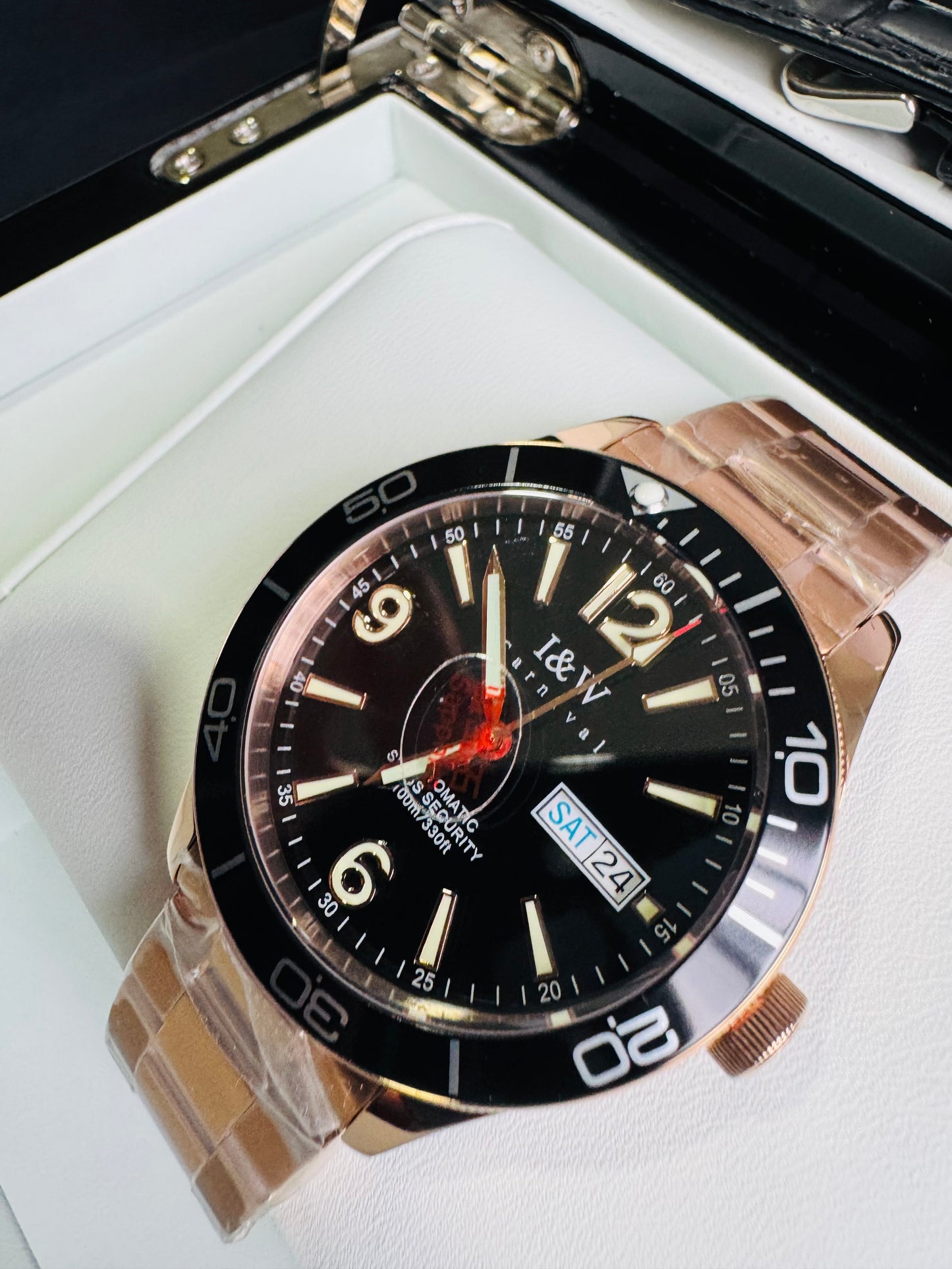 ESPECTACULAR RELOJ AUTOMÁTICO MECÁNICO PARA BUCEO 100 M.-CRISTAL ZAFIRO-LUMINOSO-ALTA CALIDAD-SHARK SERIES DIVING WATCH