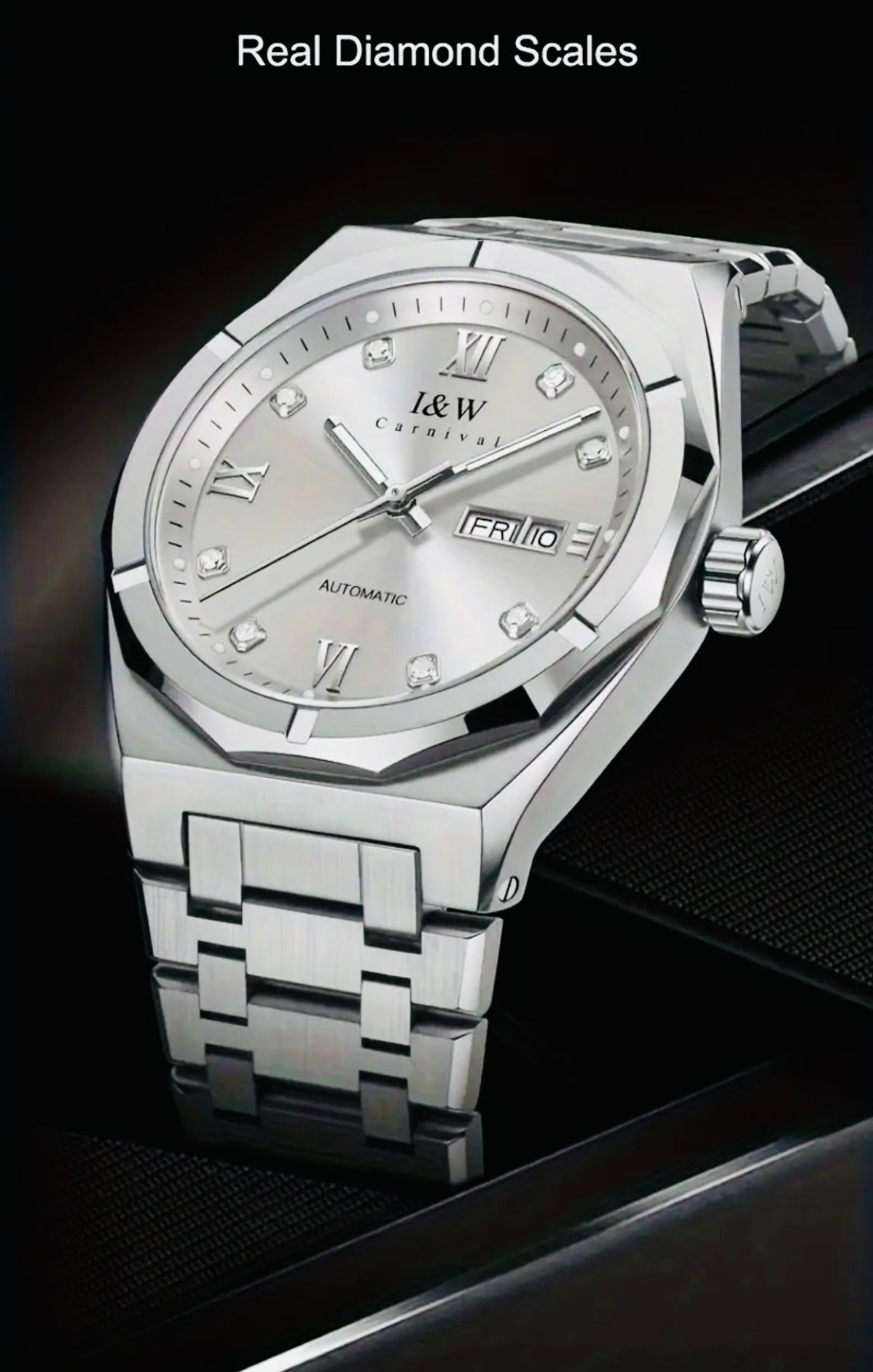 Increíble y Hermoso Reloj Automático Mecánico Día con Letras y Fechador Numérico- Crystal Zafiro! Movimiento Japonés que es el Mejor a Nivel Mundial Superando al Suizo! Maquinaria Japonesa con Joyas 💎 Japonesas Miyota! 💯% Original-30 Metros Profundidad!