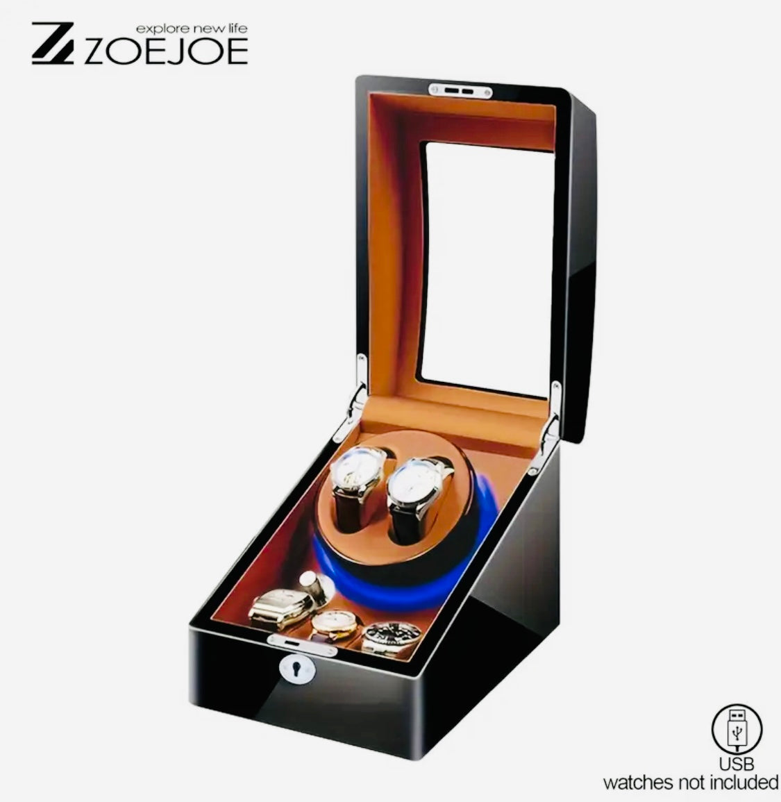 Distinguida y Hermosa Caja Motorizada para Relojes Automáticos de la Máxima Calidad en Acabados, Diseño y Materiales 🔝 Acabado Piano 🎹
