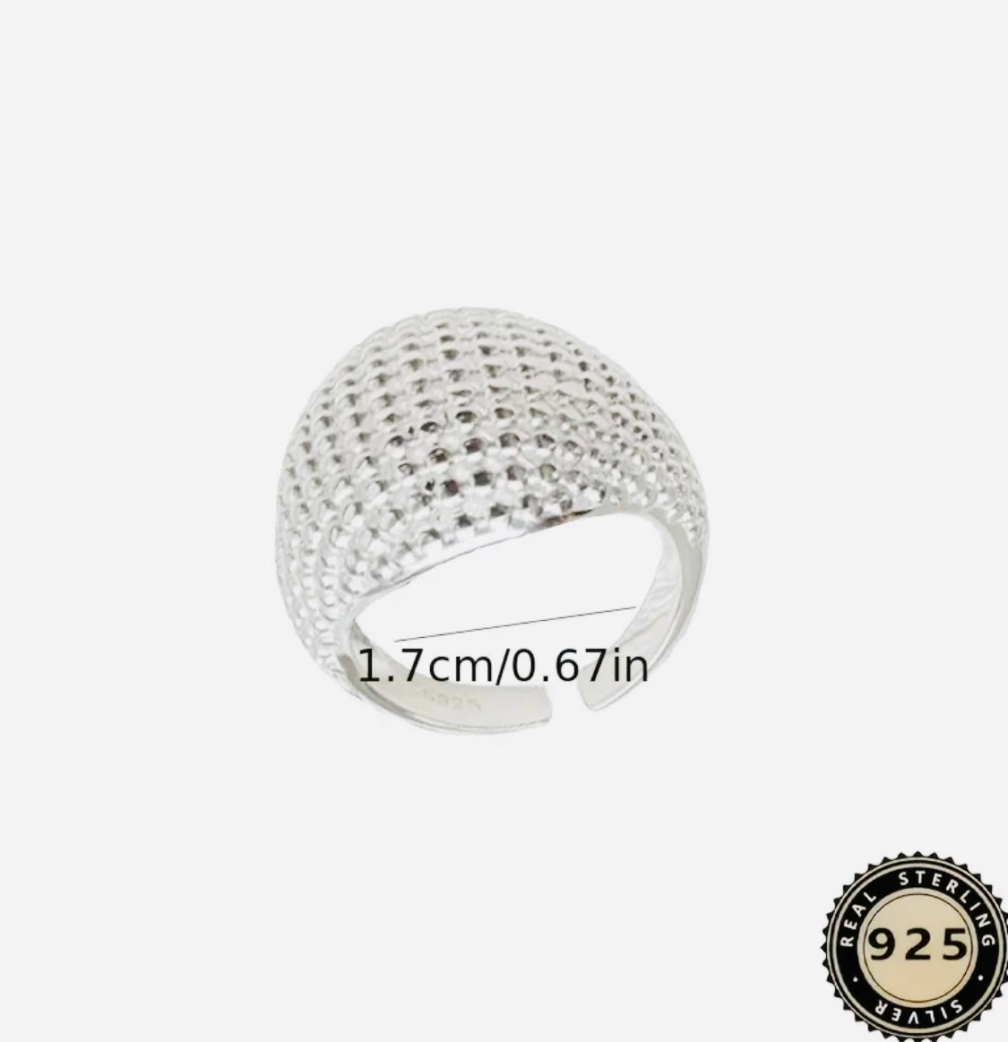 Helegante Anillo de Plata .925 Hipoalergenico-Unitalla Perfecto para Regalo