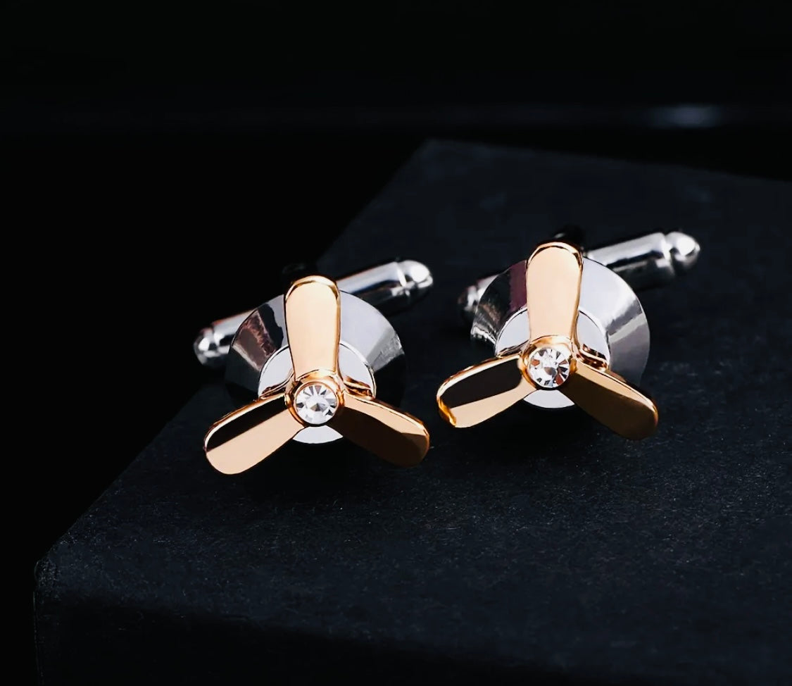 Gemelos Elegantes para Hombres - Diseño de Hélice, Aleación de Zinc con Acabado de Gota de Aceite, Perfectos para Trajes y Camisas, Gemelos para Hombres, Espiral, Aleación, Gota de Aceite, Camisa de Vestir, Regalo de Lujo 💯% Originales