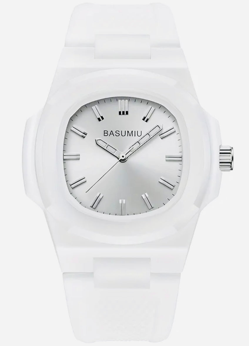 Relojes de Gel de Sílice y Policarbonato Movimiento de Cuarzo Disponible en Negro y Blanco- Ideales para Regalo 🎁