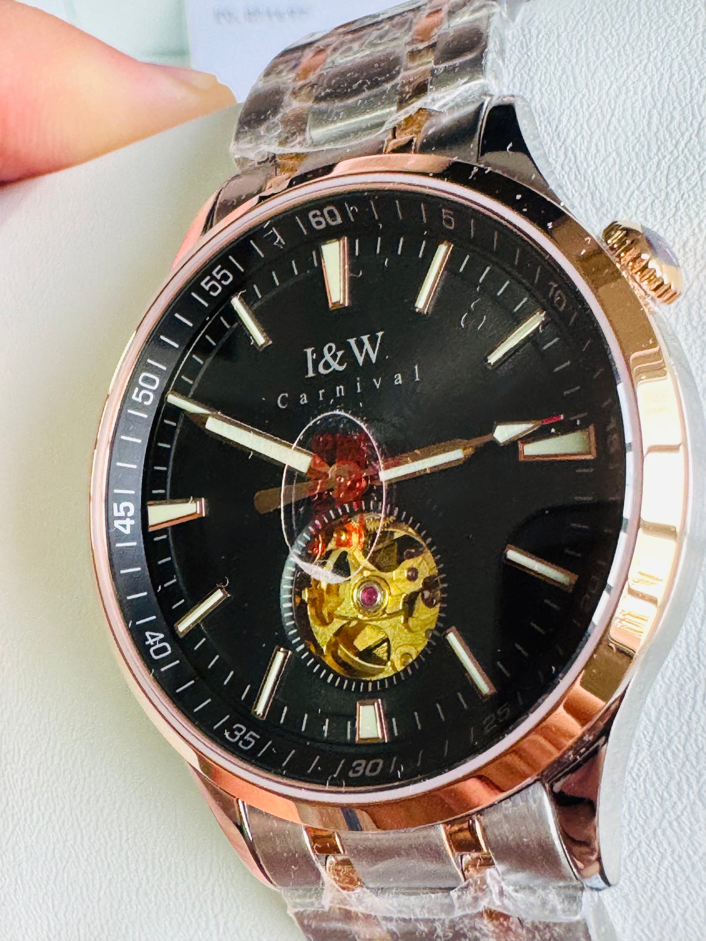 HERMOSO Y ELEGANTE RELOJ AUTOMÁTICO MECÁNICO CRISTAL ZAFIRO LUMINOSO 💯% ORIGINAL