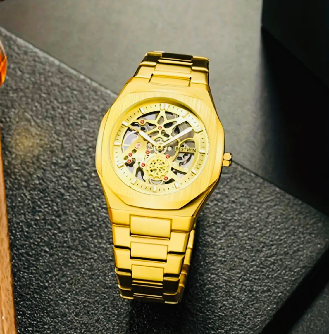 Hermoso Diseño Reloj Skeleton Movimiento de Cuarzo- 💯% Original Perfecto para Regalo 🎁