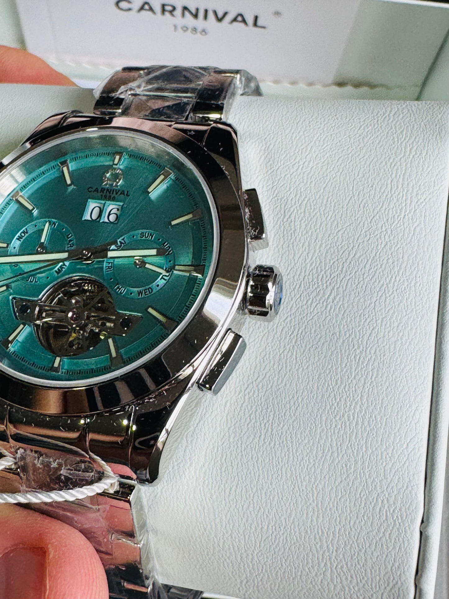 INNOVADOR DISEÑO RELOJ TOURBILLON-AUTOMÁTICO MECÁNICO TUNGSTENO DE LUJO -CRISTAL ZAFIRO-LUMINOSO- ESPECTACULAR BRAZALETE TUNGSTENO DE ALTA CALIDAD!!! MÚLTIPLES COMPLICACIONES-SEMANARIO-MES-FECHADOR-MOVIMIENTO HUECO-DESCARGADOR AUTOMÁTICO DE PRESIÓN- ETC