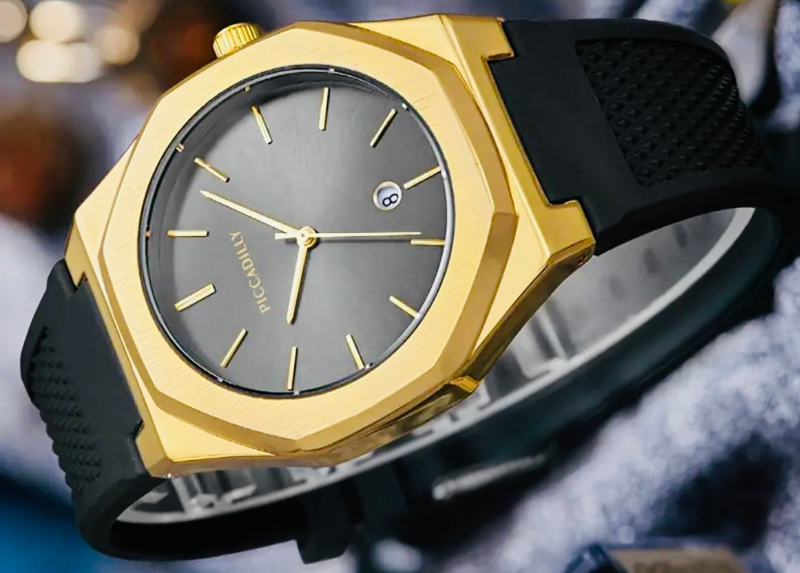Elegante Reloj Octagonal Movimiento de Cuarzo- Fechador 44 mm. Ideal para Regalo 🎁