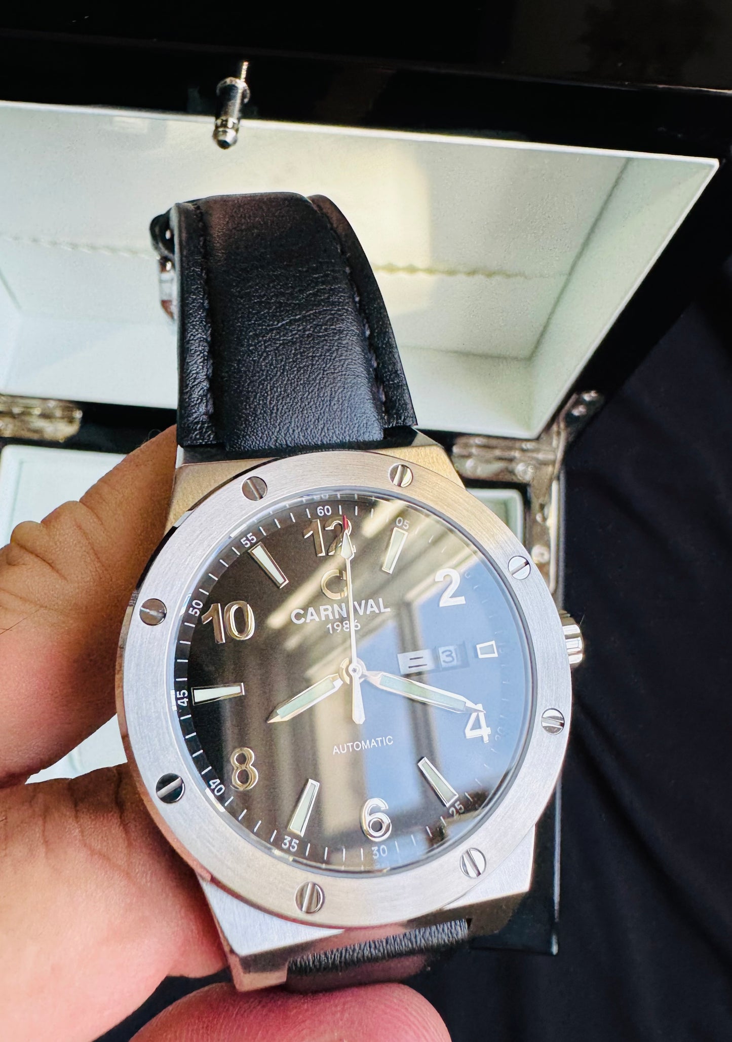 IMPECABLE RELOJ AUTOMÁTICO MECÁNICO DE GRAN CALIDAD MOVIMIENTO JAPONÉS MIYOTA-21 JOYAS- CRISTAL ZAFIRO-FECHADOR-SEMANARIO-A PRUEBA DE AGUA 30 MT. 💯% ORIGINAL
