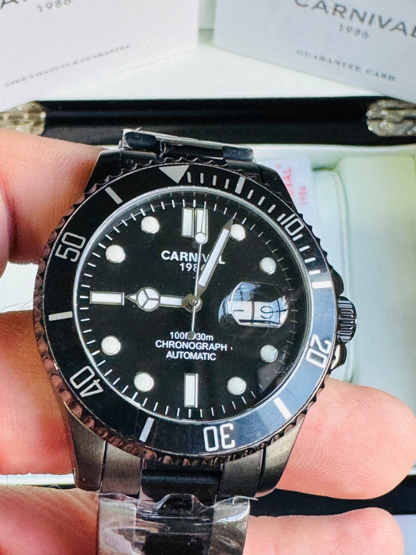 HERMOSO RELOJ AUTOMÁTICOMECÁNICO CRISTAL ZAFIRO-FECHADOR-LUMINOSO-RESISTENCIA AL AGUA-ALTA GAMA- 💯% ORIGINAL