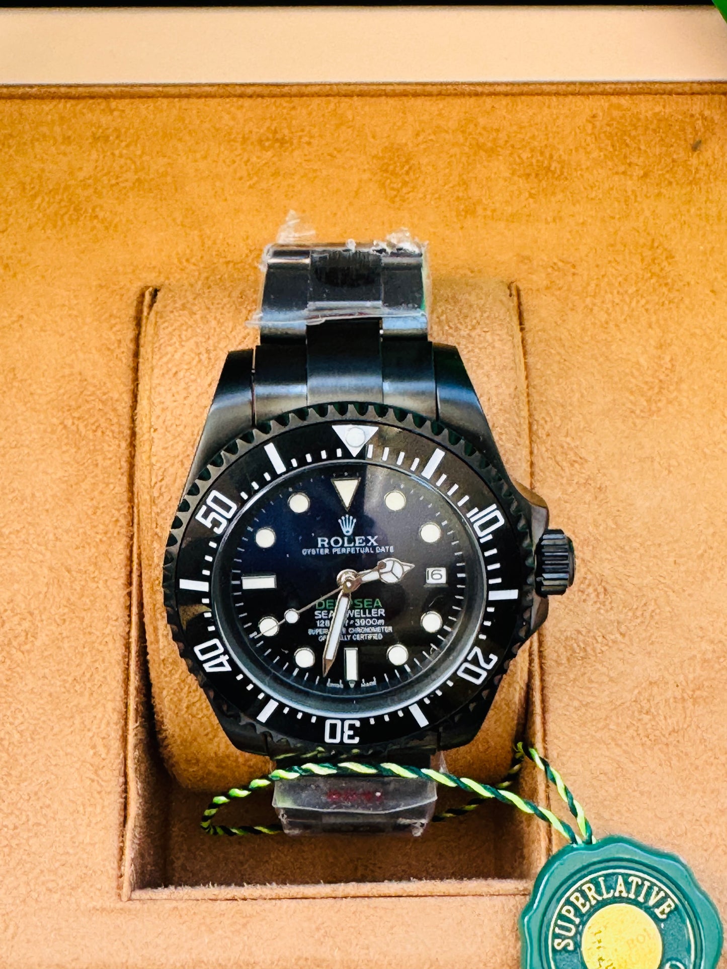HERMOSO DISEÑO RELOJ AUTOMÁTICO MECÁNICO DEEP SEA DEWELLER VÁLVULA DE ESCAPE FECHADOR ETC;