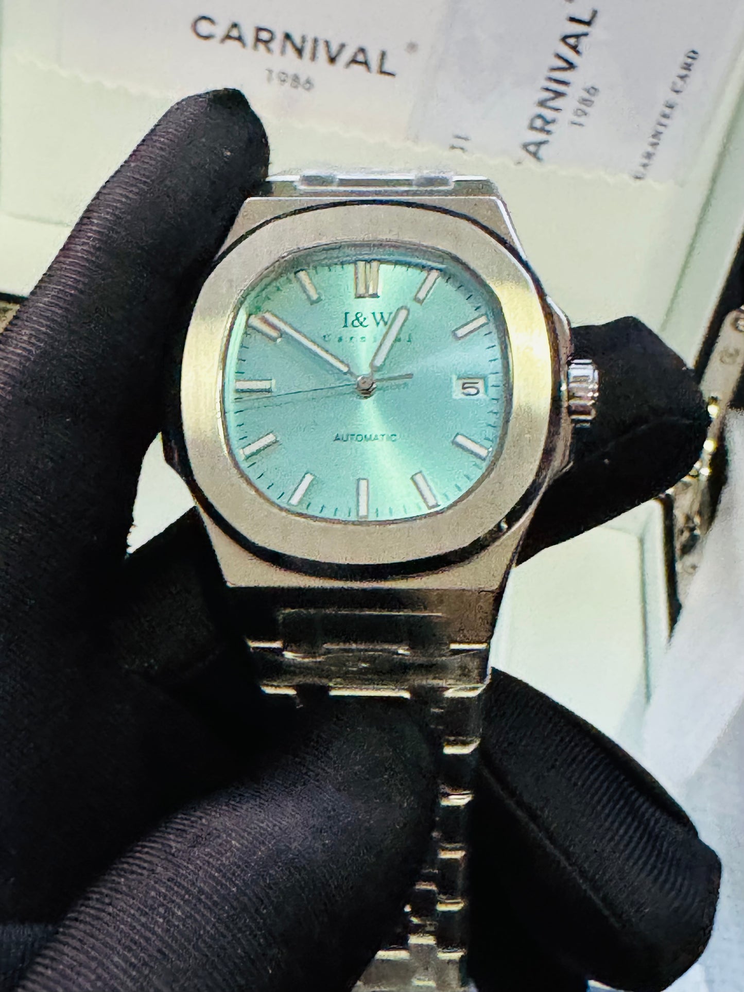 ELEGANTE RELOJ MECÁNICO AUTOMÁTICO DE GRAN CALIDAD I & W CARNIVAL 💯% ORIGINAL