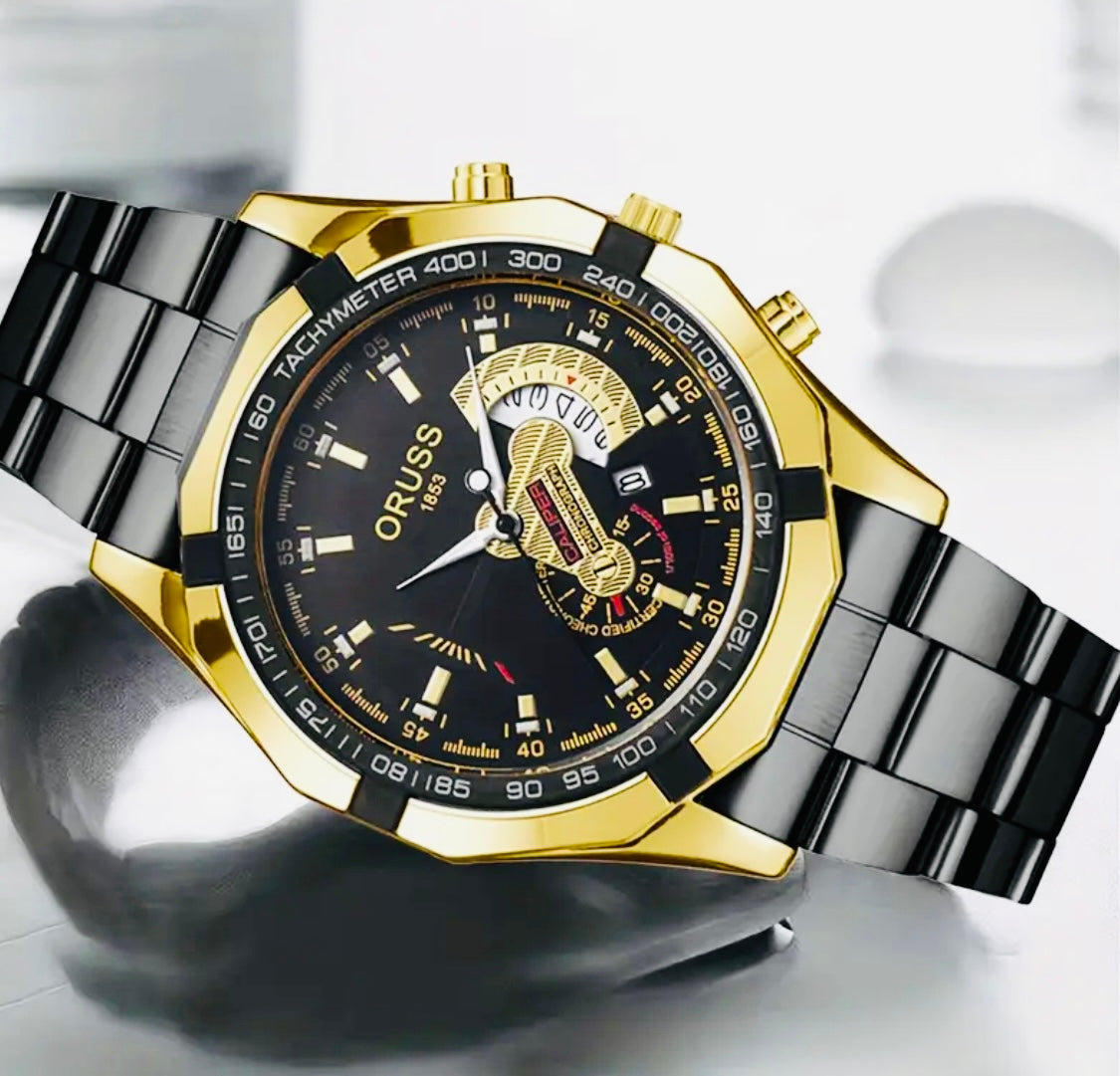 Reloj deportivo de negocios genuino y dominante. Reloj para hombre con doble calendario luminoso simple.