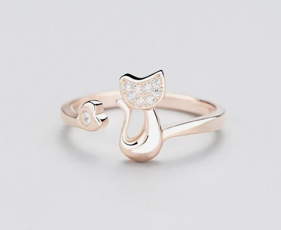 Hermoso Anillo de Michi  Unitalla Ajustable Unisex Hipoalergenico- Circonias