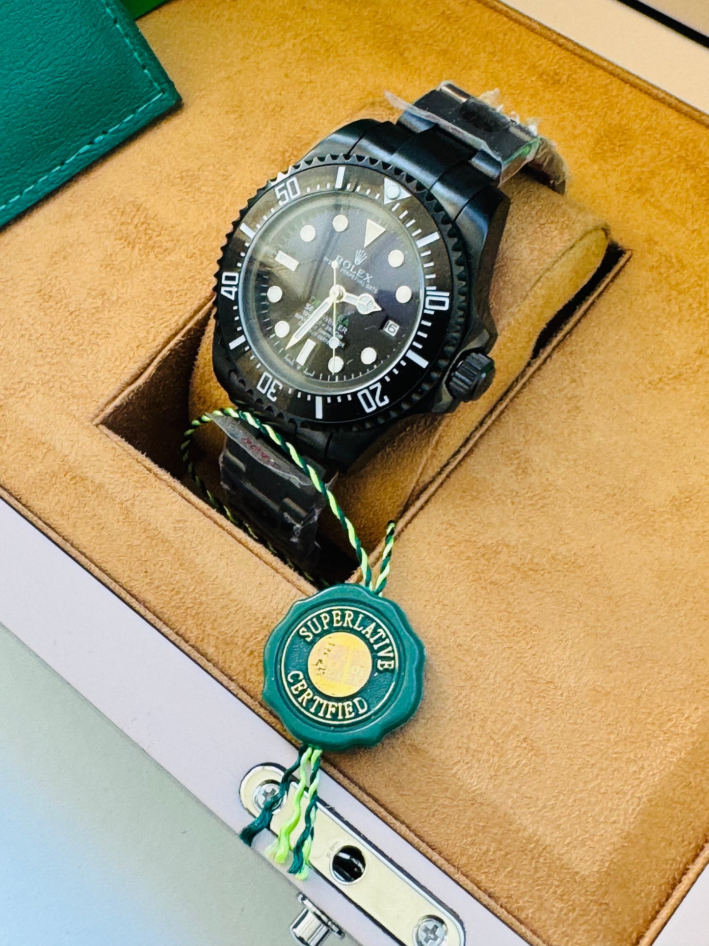 HERMOSO DISEÑO RELOJ AUTOMÁTICO MECÁNICO DEEP SEA DEWELLER VÁLVULA DE ESCAPE FECHADOR ETC;