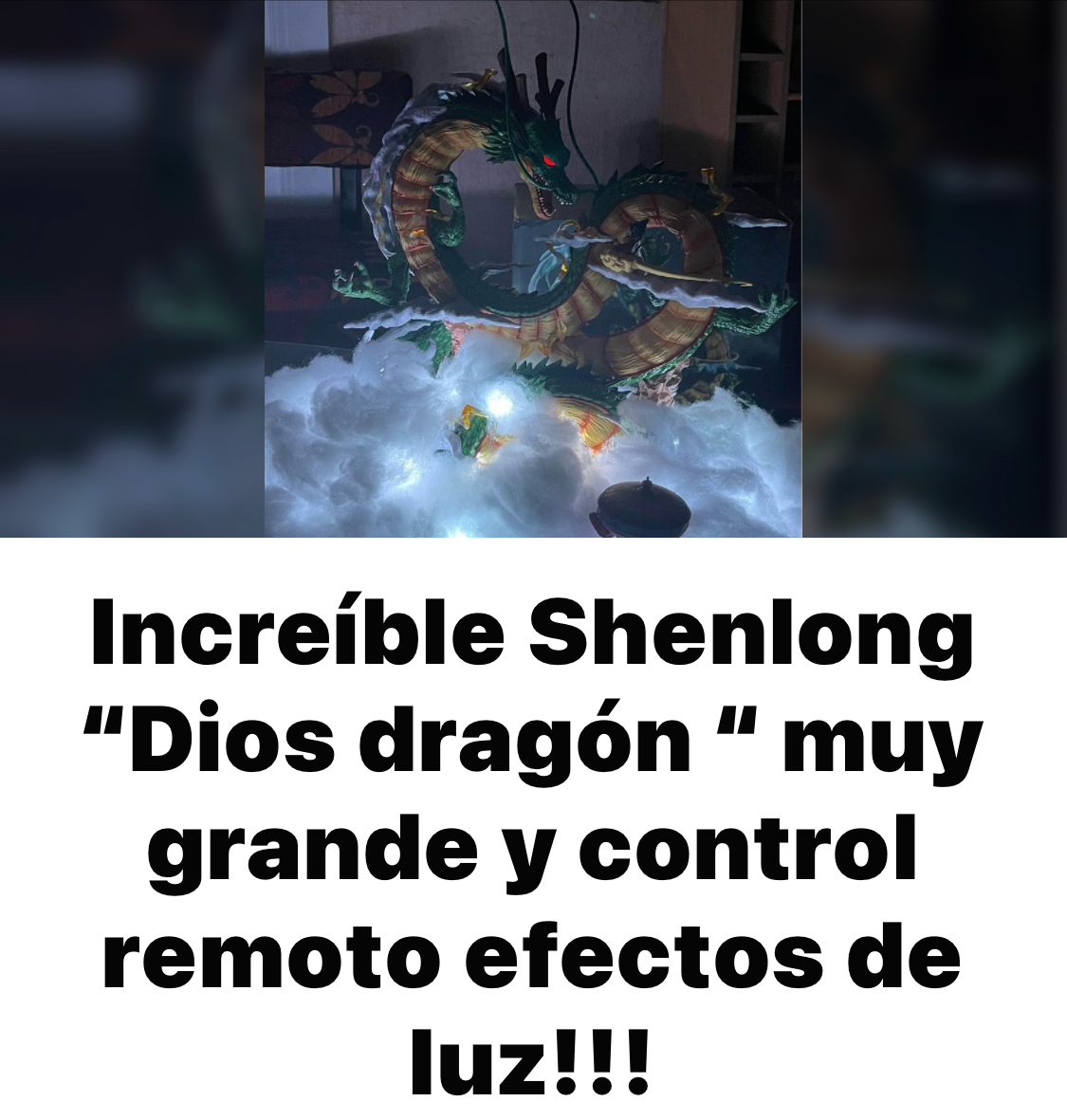 INCREÍBLE SHENLONG “DIOS DRAGÓN”🐉 MUY GRANDE CON NUVES-EFECTOS DE LUCES Y CONTROL REMOTO! 💯% ORIGINAL Y LA FIGURA MÁS GRANDE QUE SE HA HECHO! 👍
