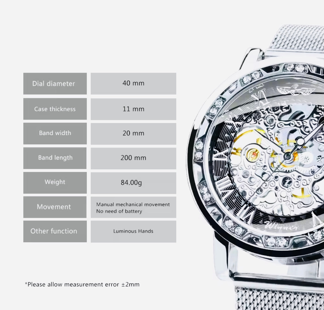 Hermoso Reloj Automático Mecánico Skeleton Movimiento de Excelente Calidad y Diseño! 💯% Original