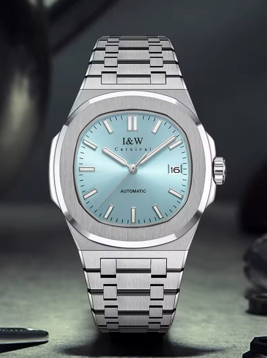 ELEGANTE RELOJ MECÁNICO AUTOMÁTICO DE GRAN CALIDAD I & W CARNIVAL 💯% ORIGINAL