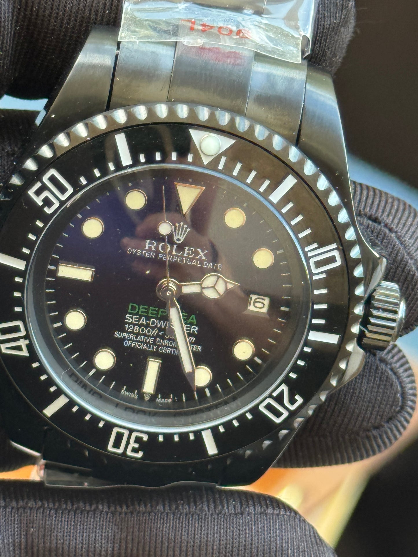 HERMOSO DISEÑO RELOJ AUTOMÁTICO MECÁNICO DEEP SEA DEWELLER VÁLVULA DE ESCAPE FECHADOR ETC;