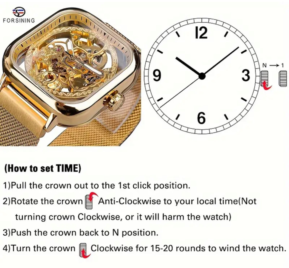 Hermoso Diseño Reloj Automático Mecánico Skeleton- Pulso Magnético 🧲 Gran Calidad!