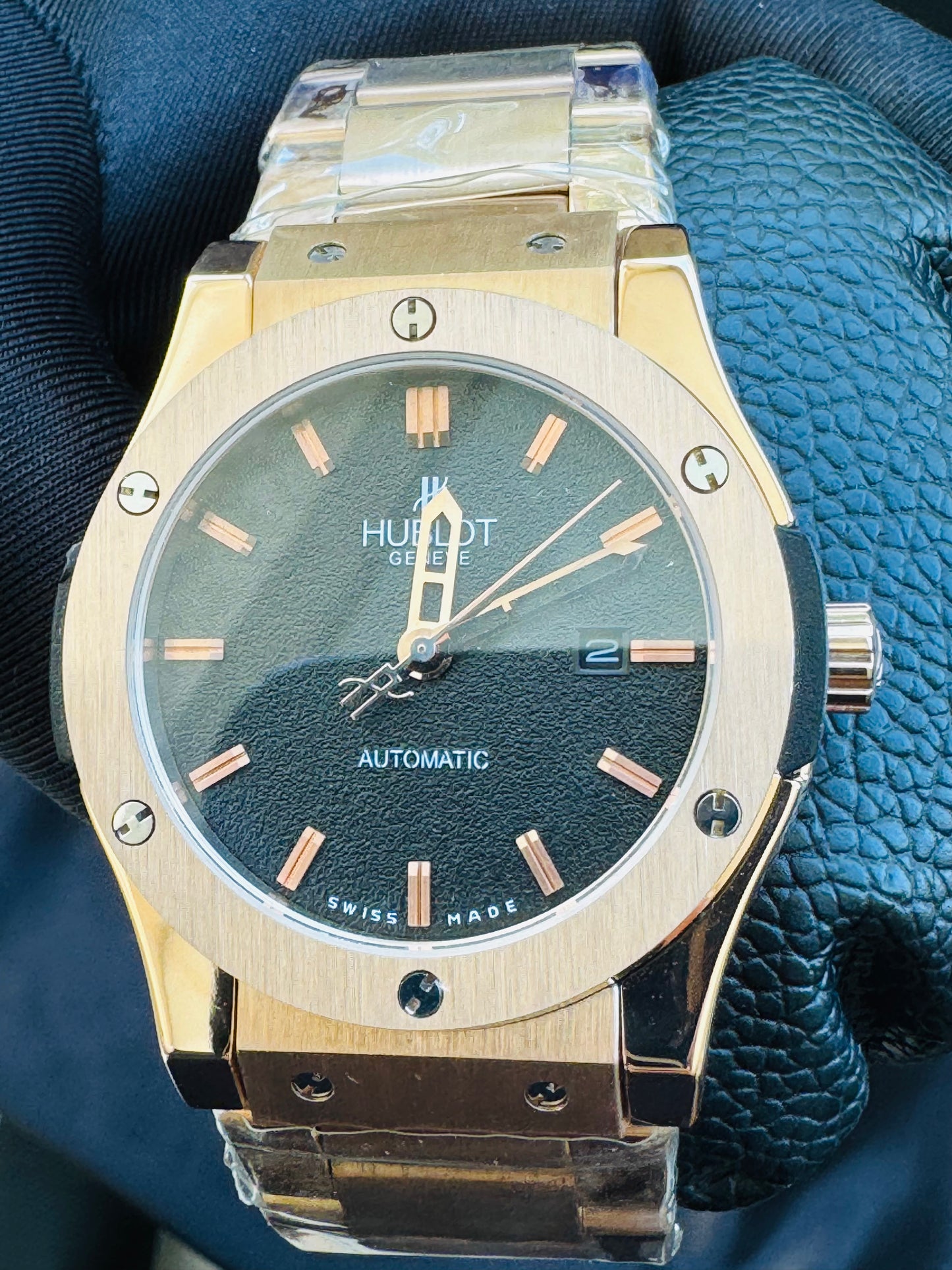 MÁXIMO LUJO! EXCLUSIVO HUBLOT AUTOMÁTICO CARATULA TIPO DIAMANTE 💎 Y LIJA! ELEGANCIA TOTAL!