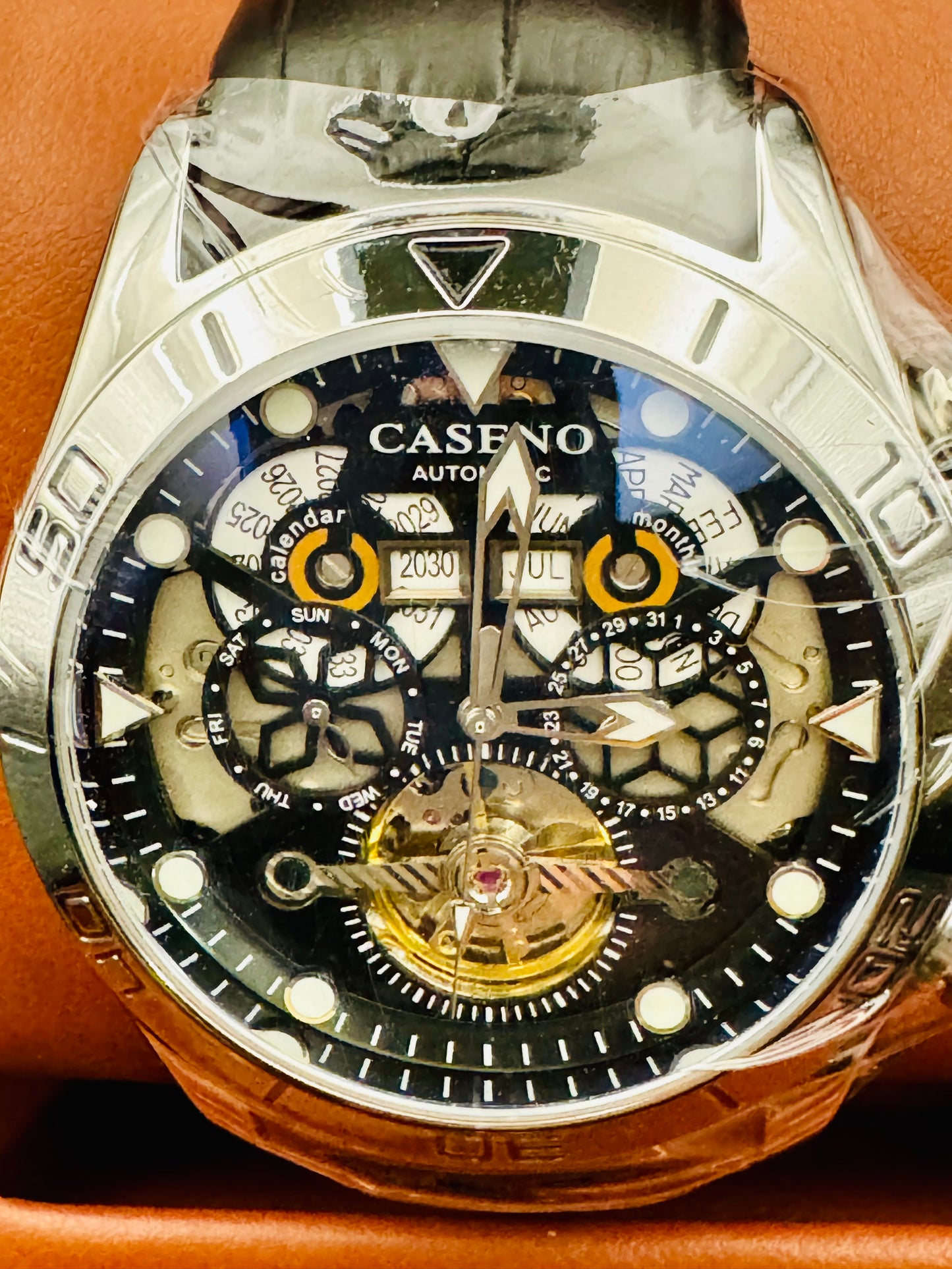 IMPRESIONANTE GRANDE Y PESADO RELOJ AUTOMÁTICO MECÁNICO SKELETON TOURBILLON 💯% ORIGINAL MÚLTIPLES COMPLICACIONES FUNCIONALES! GRAN CALIDAD A UN SÚPER PRECIO!