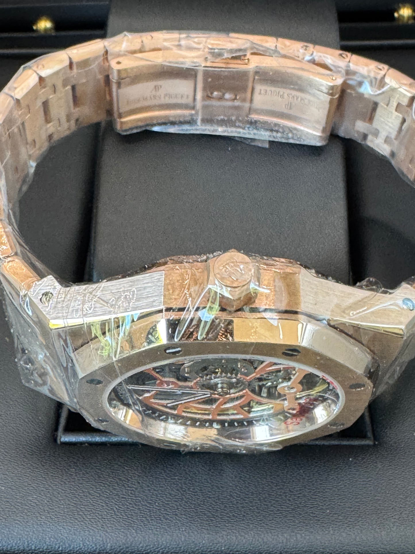 MÁXIMO LUJO IMPRESIONANTE RELOJ AUTOMÁTICO MECÁNICO SKELETON AUDEMARS P. CON DOBLE TOURBILLON!TOP QUALITY