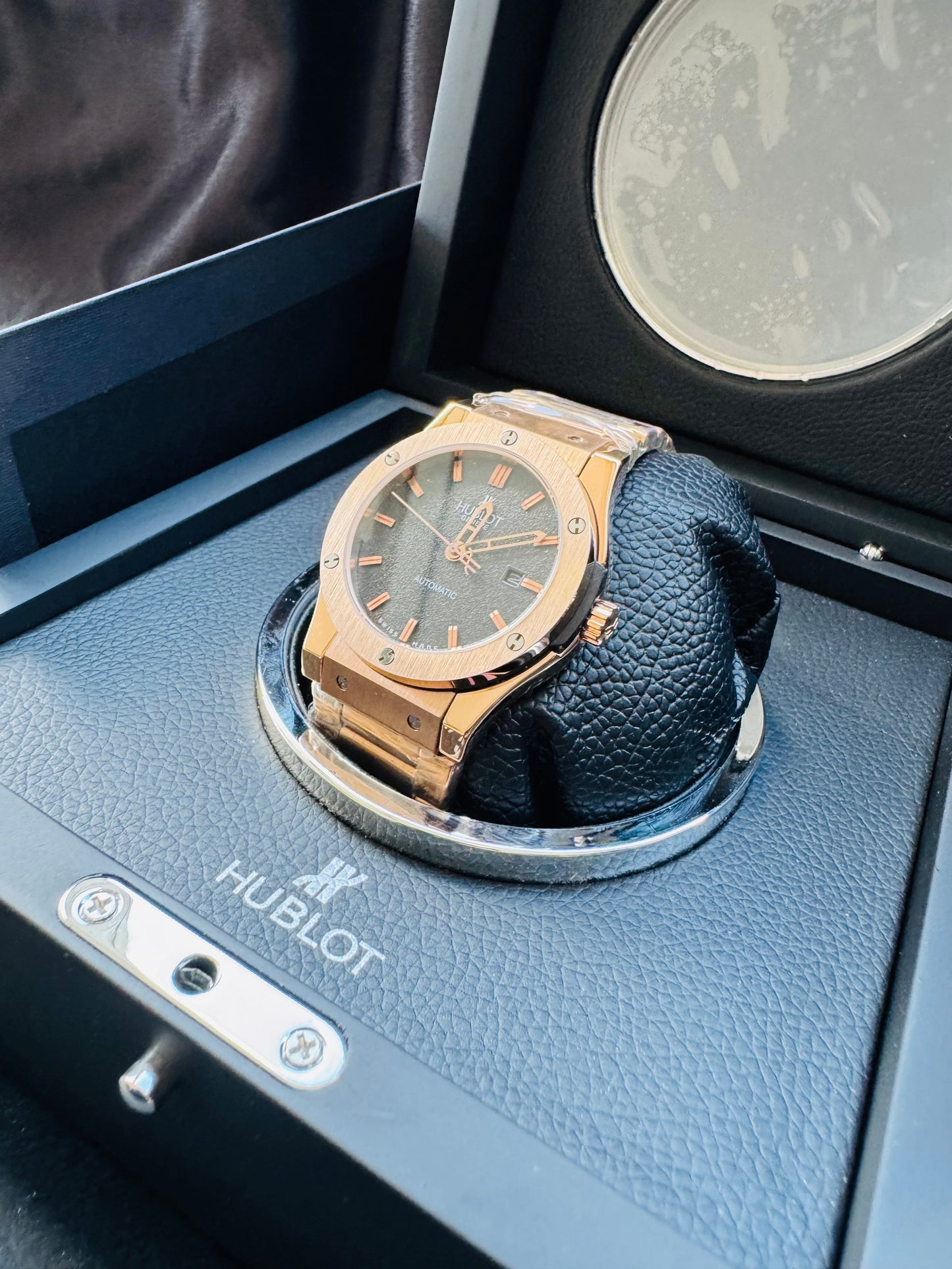 MÁXIMO LUJO! EXCLUSIVO HUBLOT AUTOMÁTICO CARATULA TIPO DIAMANTE 💎 Y LIJA! ELEGANCIA TOTAL!
