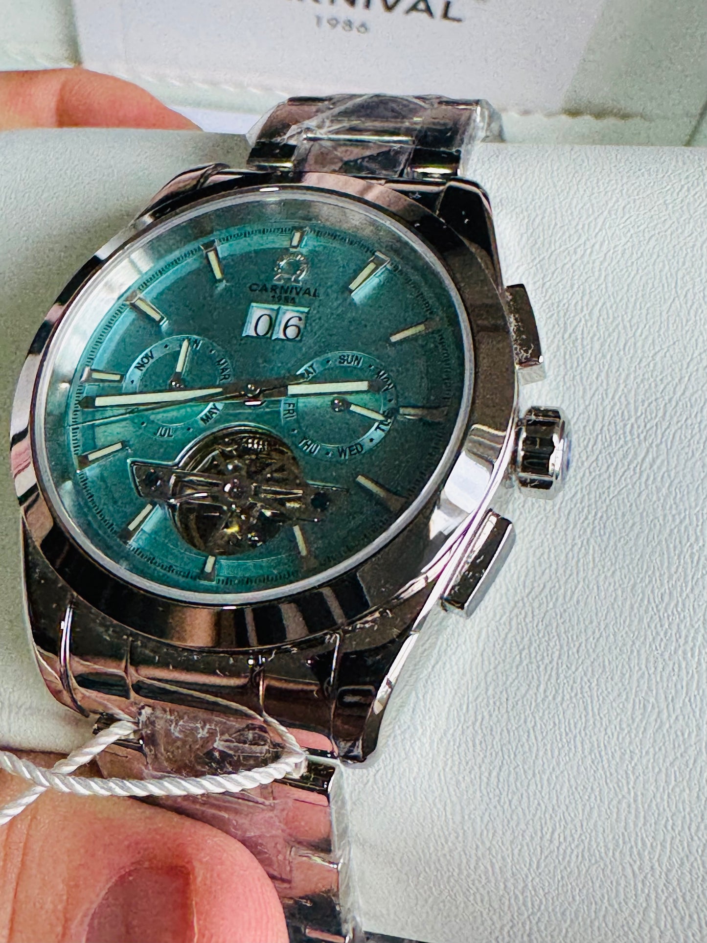 INNOVADOR DISEÑO RELOJ TOURBILLON-AUTOMÁTICO MECÁNICO TUNGSTENO DE LUJO -CRISTAL ZAFIRO-LUMINOSO- ESPECTACULAR BRAZALETE TUNGSTENO DE ALTA CALIDAD!!! MÚLTIPLES COMPLICACIONES-SEMANARIO-MES-FECHADOR-MOVIMIENTO HUECO-DESCARGADOR AUTOMÁTICO DE PRESIÓN- ETC