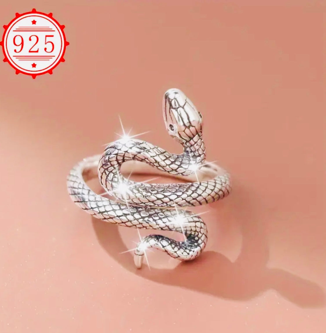 Hermoso anillo de plata Con Incrustaciones de Piedra ojos-Unisex-Initalla-Hipoalergenico! Perfecto para regalo