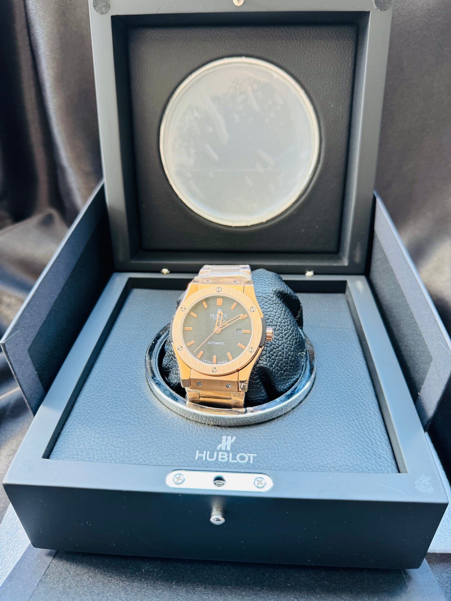 MÁXIMO LUJO! EXCLUSIVO HUBLOT AUTOMÁTICO CARATULA TIPO DIAMANTE 💎 Y LIJA! ELEGANCIA TOTAL!
