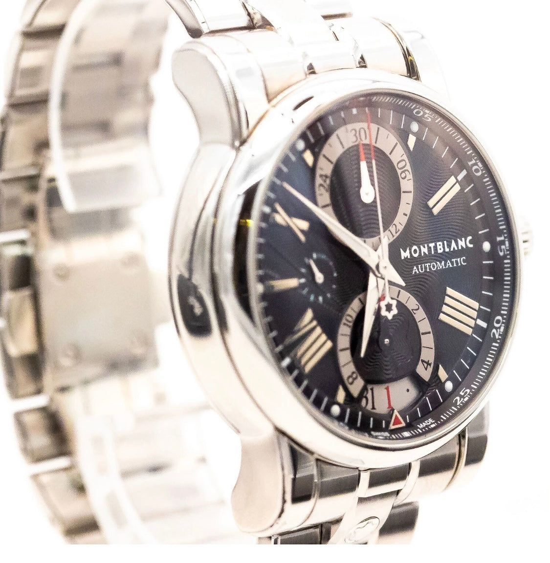 RELOJ MONT BLANC

-MEISTERSTUCK

AUTOMÁTICO MECÁNICO

CRISTAL ZAFIRO-

25 JOYAS

MÚLTIPLES COMPLICACIONES -

FECHADOR -

CRONÓMETRO -

CRONOGAFO-

FECHADOR-

CALENDARIO-

DIA DE LA SEMANA-

ETC -100%

ORIGINAL CAJA PAPELES