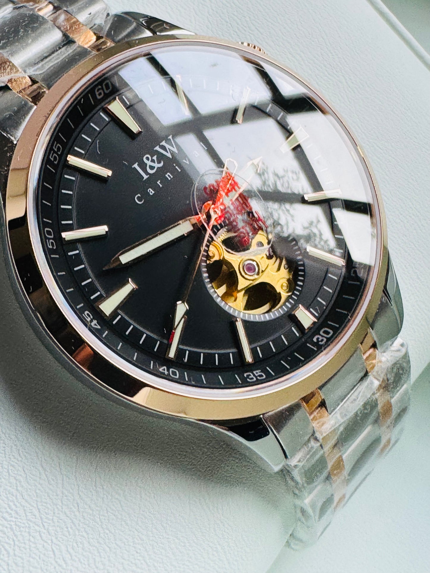 HERMOSO Y ELEGANTE RELOJ AUTOMÁTICO MECÁNICO CRISTAL ZAFIRO LUMINOSO 💯% ORIGINAL