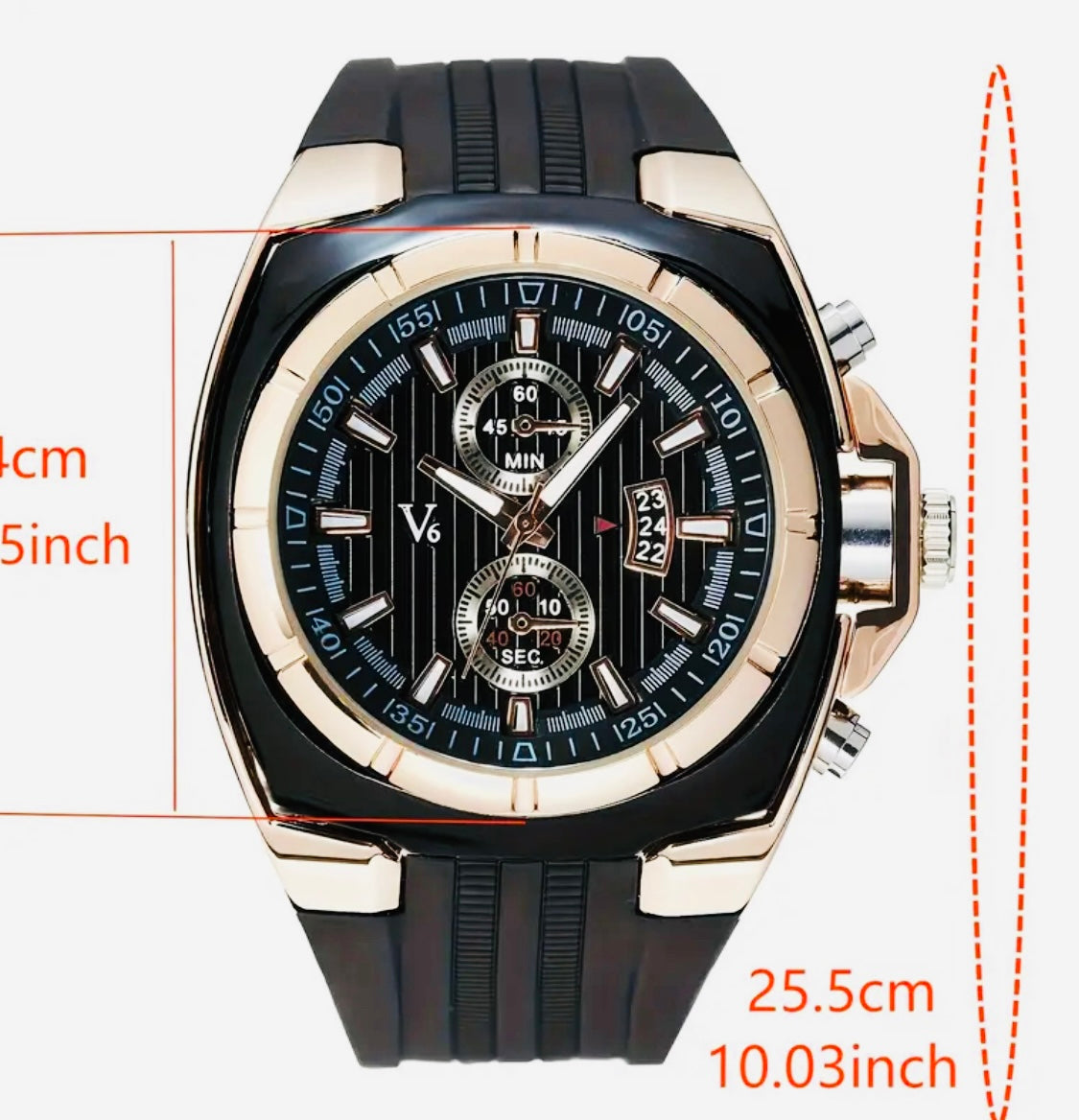 Reloj de cuarzo con puntero redondo, tres zonas horarias, reloj analógico deportivo electrónico con correa de reloj de silicona Unisex